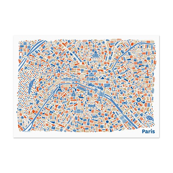 Nástěnná mapa Paříž, 100x70 cm