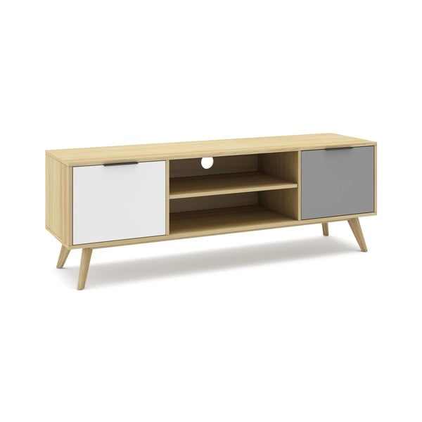 Масичка за телевизор с дъбов декор в естествен цвят 140x53 cm Elfa - Marckeric-image-2