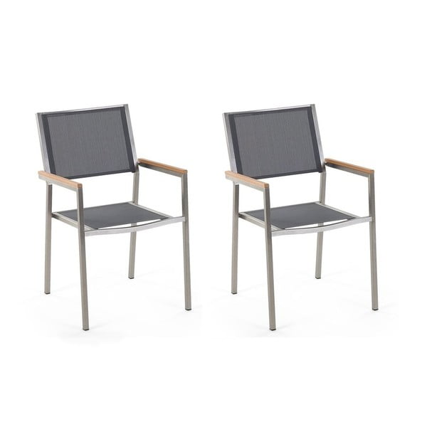Sada 2 šedých zahradních židlí Monobeli Classy