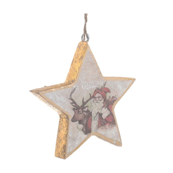 Коледна дървена висяща украса във формата на звезда на Моли - InArt