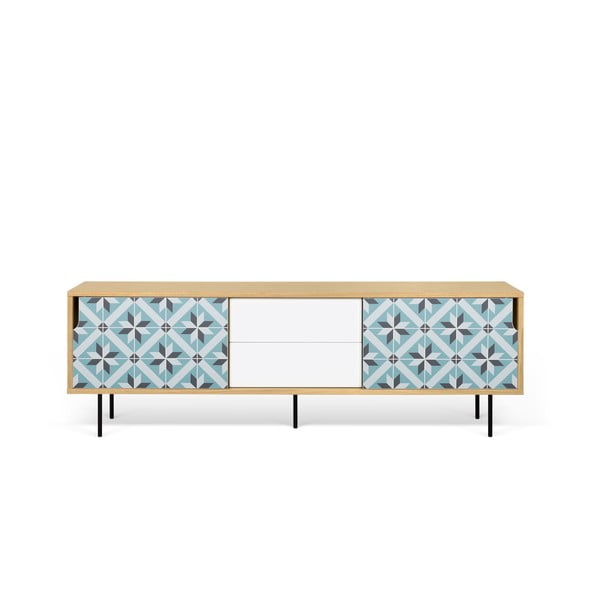 ТВ масичка от дъбово дърво с метални крака Dann Makaresh - TemaHome