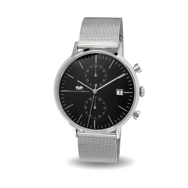 Pánské hodinky ve stříbrné barvě s černým ciferníkem Rhodenwald & Söhne Hyperstar