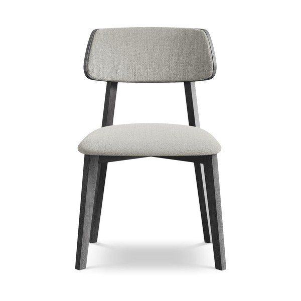 Светлосив трапезен стол от масивна дървесина Niu – Makamii-image-1