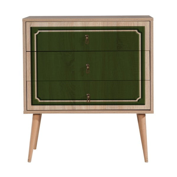 Комод с 3 чекмеджета Trio Green Moood, 80 x 90 cm - Vella