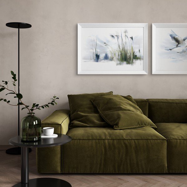 Печатна картина с включена рамка 56x75 cm Blue Grasses – Styler-image-1
