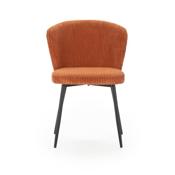 Оранжеви велурени трапезни столове в комплект 4 бр. Megan – Marckeric-image-2