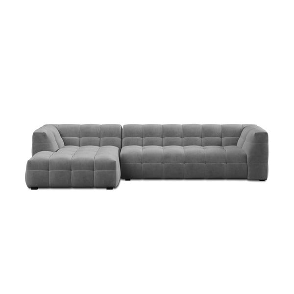 Ъглов диван от сиво кадифе , ляв ъгъл Vesta - Windsor & Co Sofas
