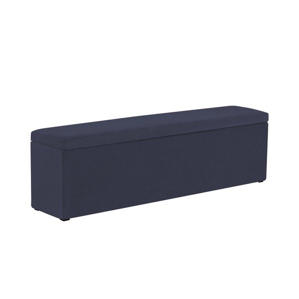 Tmavě modrý otoman Mazzini Sofas Ancona, 140 x 47 cm