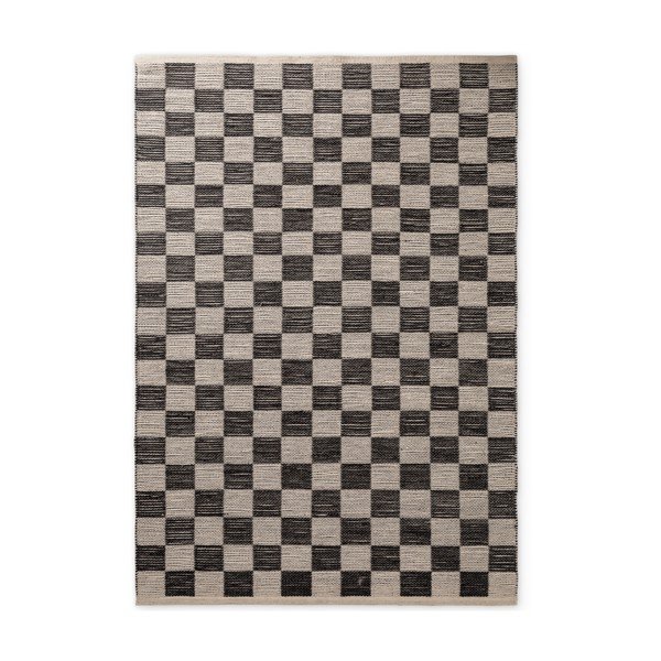 Черен/кремав двустранен/ръчно изработен килим със смес от юта 160x230 cm Rex – Hanse Home