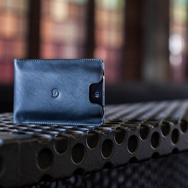 Danny P. kožená peněženka s kapsou na iPhone 5S Black-image-1