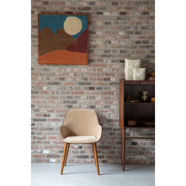 Бежов тапициран трапезен стол с подлакътници Taylor – Dutchbone-image-1