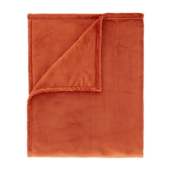 Оранжева покривка за двойно легло от микроплюш 200x240 cm Raschel - Catherine Lansfield-image-4