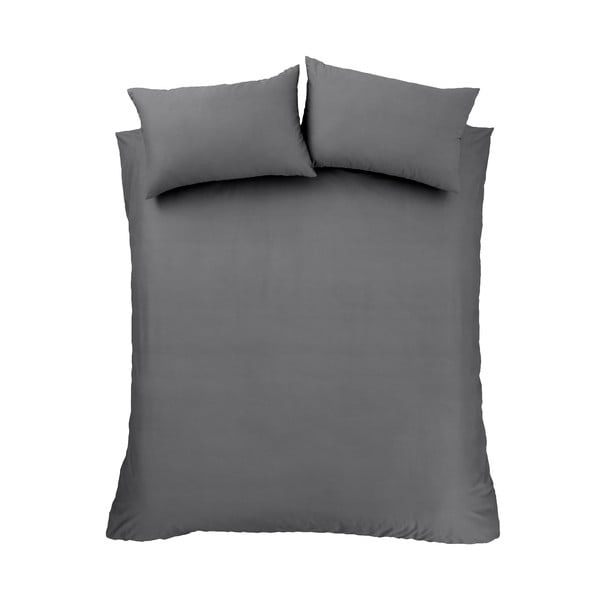 Тъмносиво спално бельо от египетски памук за двойно легло 200x200 cm - Bianca