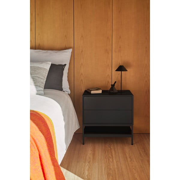 Черно нощно шкафче Platt – Teulat-image-1
