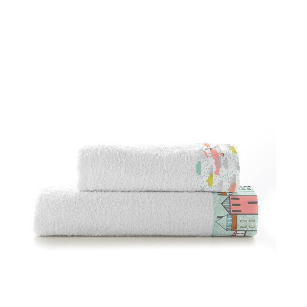 Set 2 osušek Moshi Moshi Little Village, 50x100 a 70x140 cm-image-2