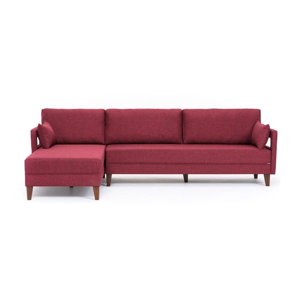 Ъглов разтегателен диван Emily в цвят бордо, ляв ъгъл - Balcab Home