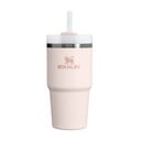Светлорозов термос със сламка от неръждаема стомана 600 ml Quencher H2.0 FlowState Tumbler Rose Quartz – Stanley