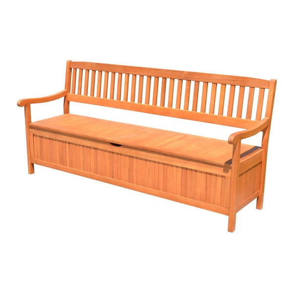Градинска пейка с място за съхранение, изработена от евкалиптова дървесина ADDU Houston, дължина 187 см - Garden Pleasure-image-1