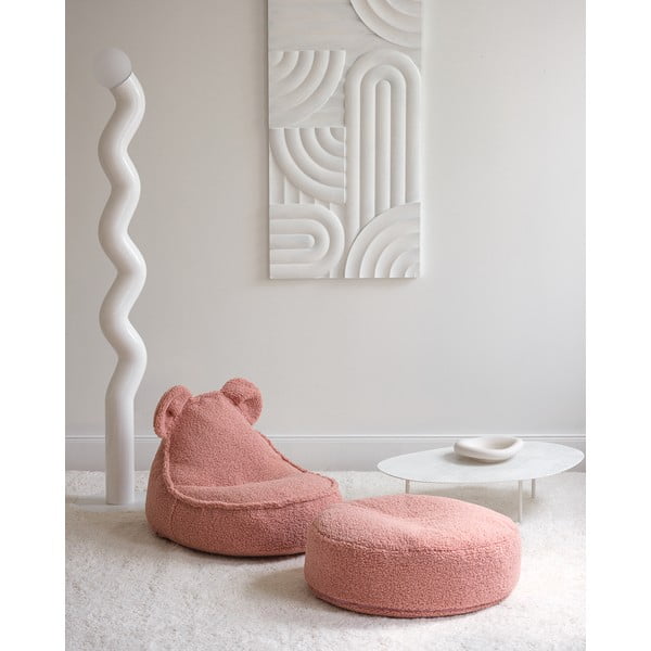 Розов детски пуф от букле Bear – Wigiwama-image-1