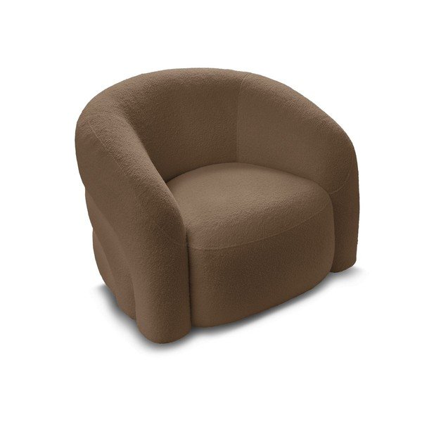 Кафяво въртящо се кресло от прежда с примки от букле Elina – Bobochic Paris-image-4