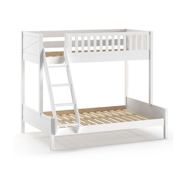 Бяло двуетажно легло за деца 140x200/90x200 cm Scott - Vipack