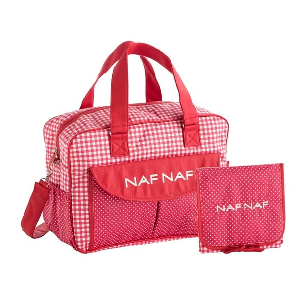 Комплект червена чанта за количка и подложка за преповиване Vichy - Naf Naf