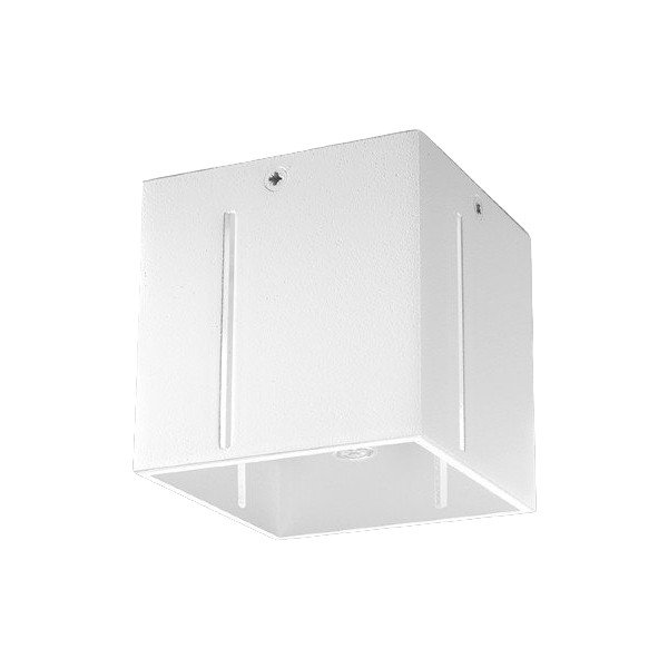 Бяло осветително тяло за таван с метален абажур 10x10 cm Pax – Sollux