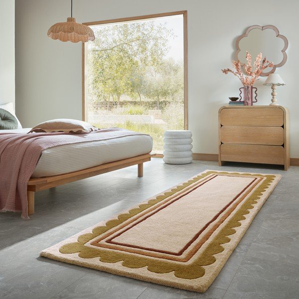 Ръчно изработена вълнена пътека в естествен цвят 80x230 cm Lois – Flair Rugs-image-1