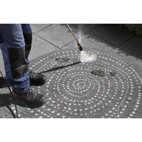 Сив килим за открито , ⌀ 140 cm Bali - NORTHRUGS-image-1