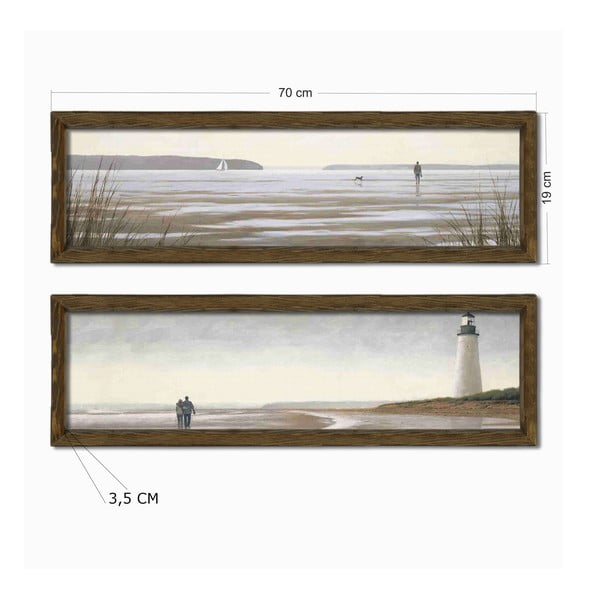 Картини в комплект от 2 бр. 70x19 cm Shore - Wallity-image-2