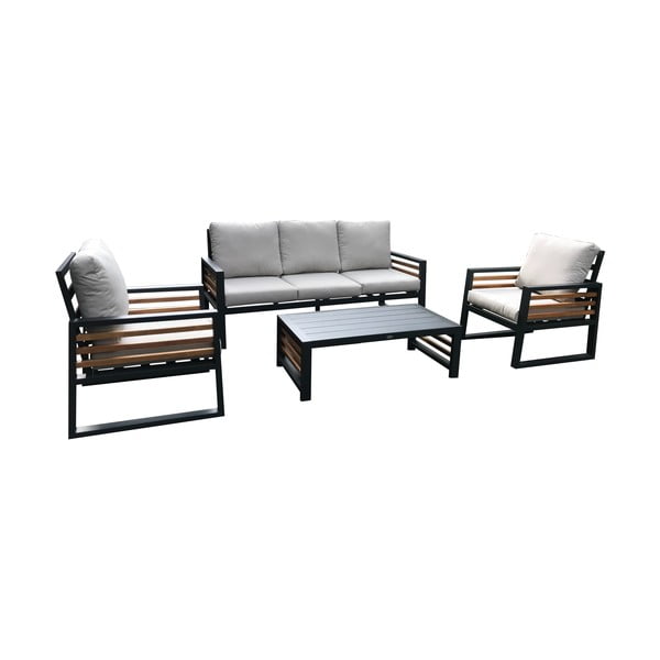 Сив алуминиев градински комплект за отдих за 5 души Colmar – Rojaplast-image-1