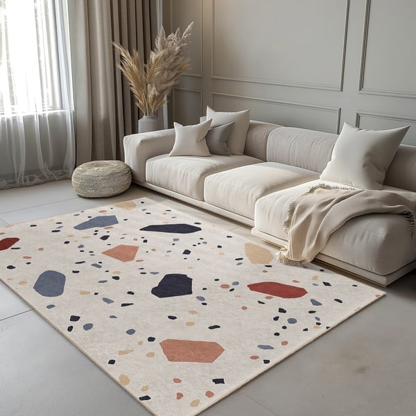 Кремав килим подходящ за пране 160x230 cm Cracked Terrazzo – Mila Home-image-1