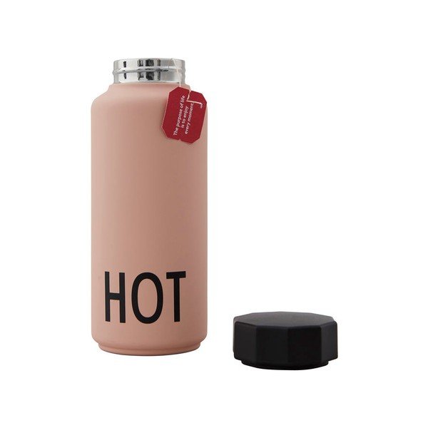 Розова термобутилка , 500 ml Hot - Design Letters-image-3