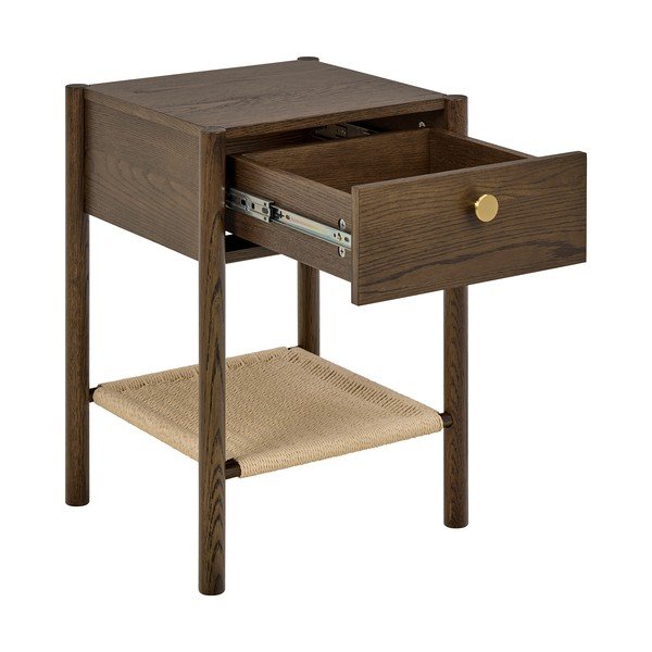 Нощно шкафче от декор от дъб  в тъмно естествен цвят Monfort – Actona-image-2