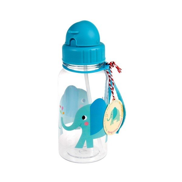 Синя/тюркоазена тританова детска бутилка 500 ml Elvis the Elephant – Rex London