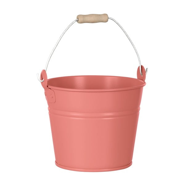 Korálově červený dekorativní kbelík Butlers Zinc, ⌀ 16 cm