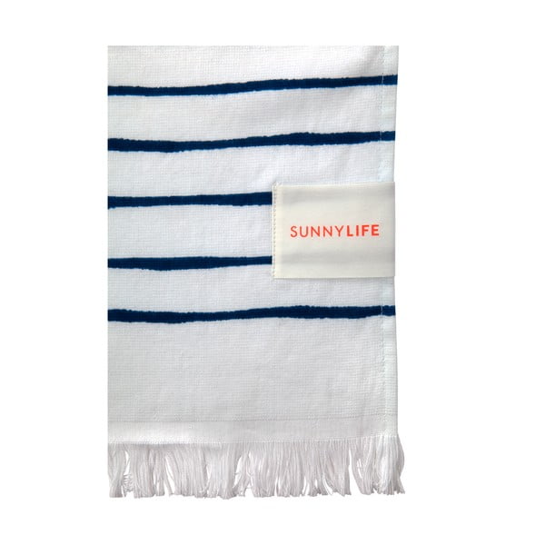 Синя и бяла плажна кърпа Nouveau Bleu Noveau - Sunnylife-image-1