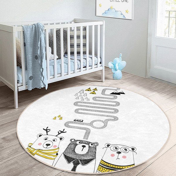 Бял детски килим ø 100 cm Comfort - Mila Home-image-2