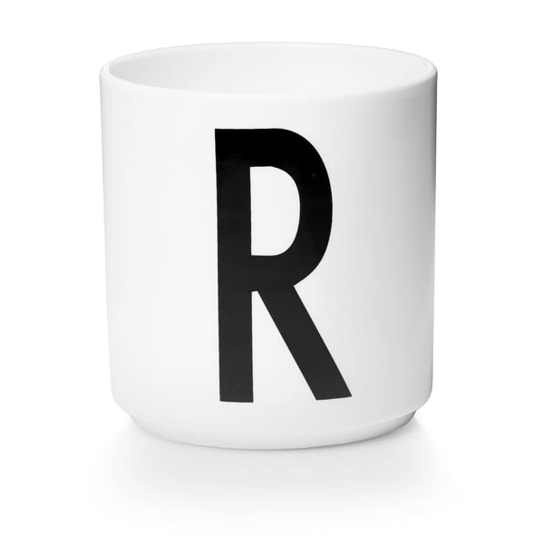 Бяла порцеланова чаша Personal R A-Z - Design Letters