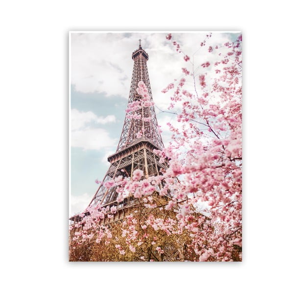 Живопис върху платно , 100 x 75 cm Romantic Eiffel - Styler