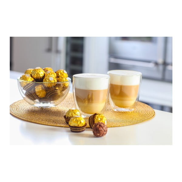 Стъклени чаши в комплект 2 бр. с двойни дъна/за лате 320 ml Amo – Vialli Design-image-1