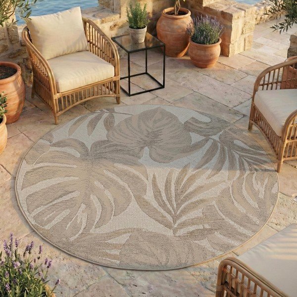 Бежов кръгъл килим за открито и закрито ø 160 cm Desert 1302 – Ayyildiz Carpets-image-1