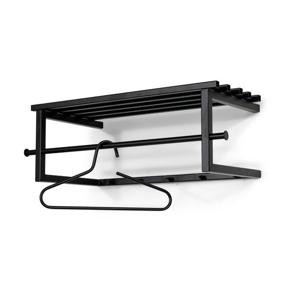 Черна метална стенна закачалка с рафт 76 cm Marco – Spinder Design-image-3
