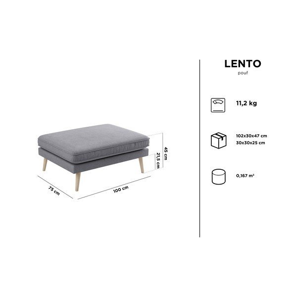 Сива табуретка за крака Lento - Kooko Home-image-4