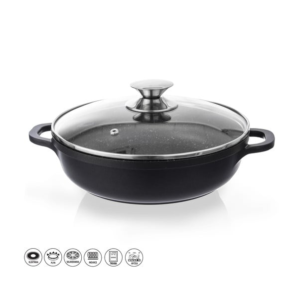 Касерола с незалепващо покритие Pfluon Granit със стъклен капак , ⌀ 28 cm Grande - Orion-image-2