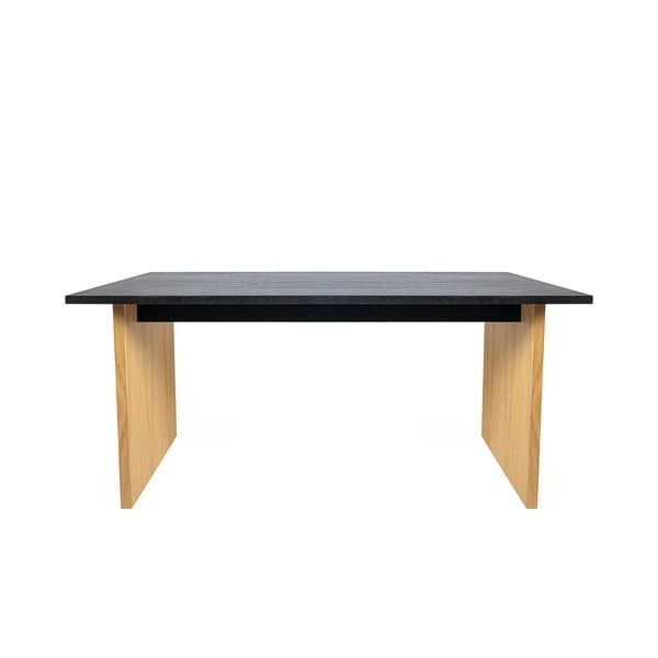 Маса за хранене с дъбов плот 90x160 cm Stripe - Woodman-image-2