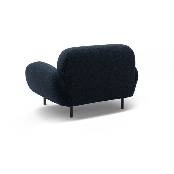 Тъмносиньо кресло от букле Poppy – Micadoni -image-2