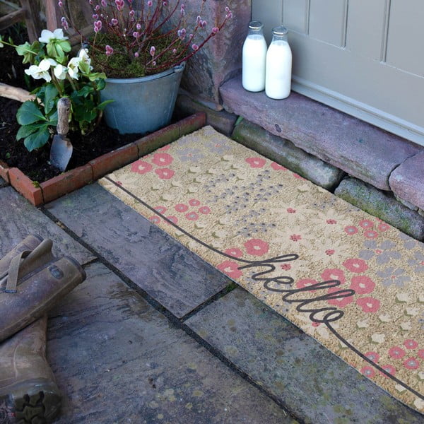 Изтривалка от кокосови влакна 40x120 cm Hello Scribbly Floral – Artsy Doormats-image-2