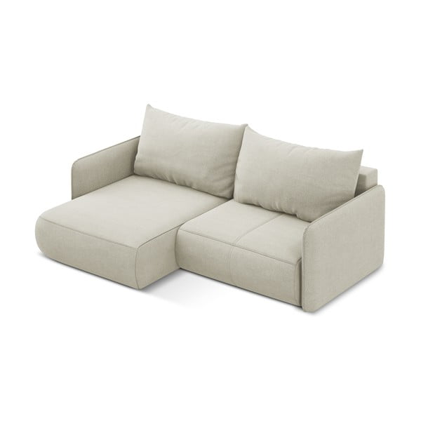 Кремав разтегателен ъглов диван с място за съхранение (ляв ъгъл) Nanea – Makamii-image-4