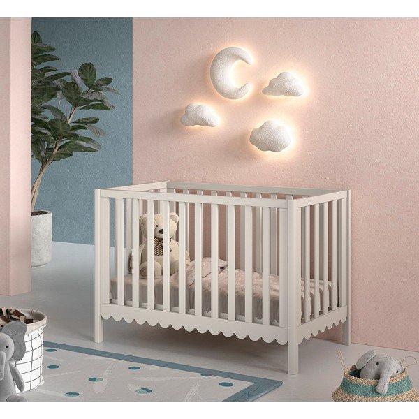 Бежово детско креватче 60x120 cm от масивен бор с регулируема височина Swingo – Vipack-image-1